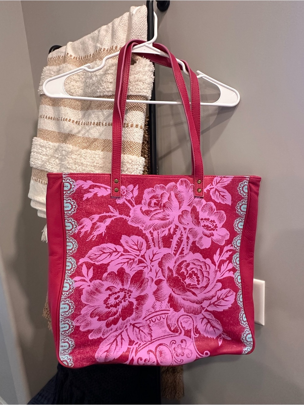 Amy Butler for Kalencom Floral Organic Cotton Leather Tote Bag